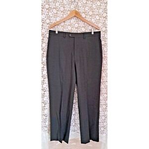 Wilke Rodriguez Dress Pant Waist 36" Dark Gray Slash Pocket Wool Blend Unhemmed